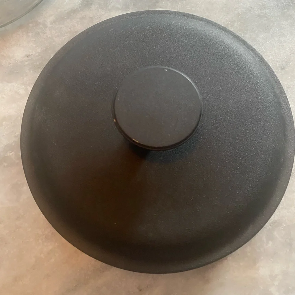 Pier 1 96 oz Glass Kitchen Canister w/ Black Lid Modern Storage Jar